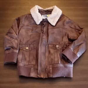 Boys Faux Leather Bomber Jacket